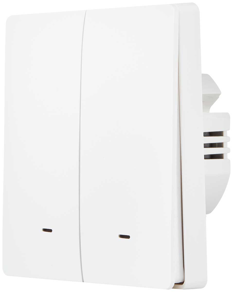 Выключатель  Hommyn настенный, zigbee, 2 клавиши (без нейтрали) SWZBNN02W