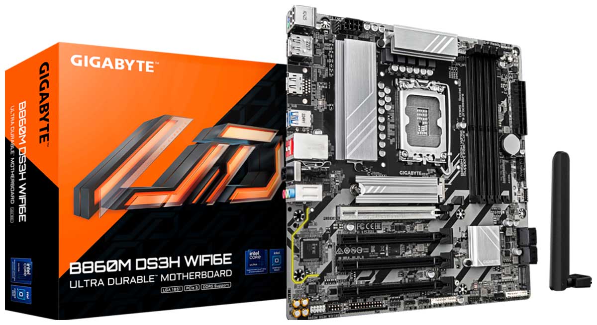 Материнская плата Gigabyte B860M DS3H WIFI6E (LGA1851, mATX)