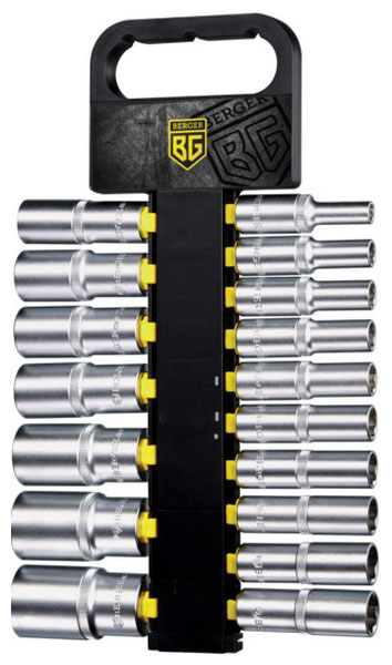 Набор головок торцевых удлиненных 1/2" SuperLock 17 предметов (8-32 мм) Berger BG 2037
