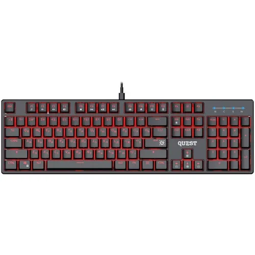 Клавиатура Defender Quest Gk-596, проводная, USB, механическая, черный [45596]