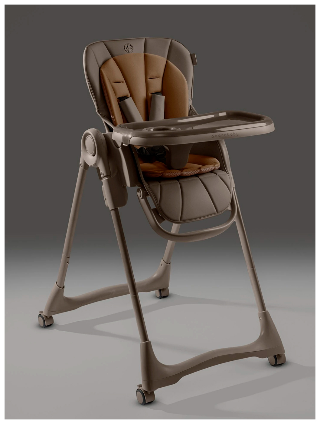 Стульчик для кормления Amarobaby Gourmet, коричневый (AB25-23GOU/12)