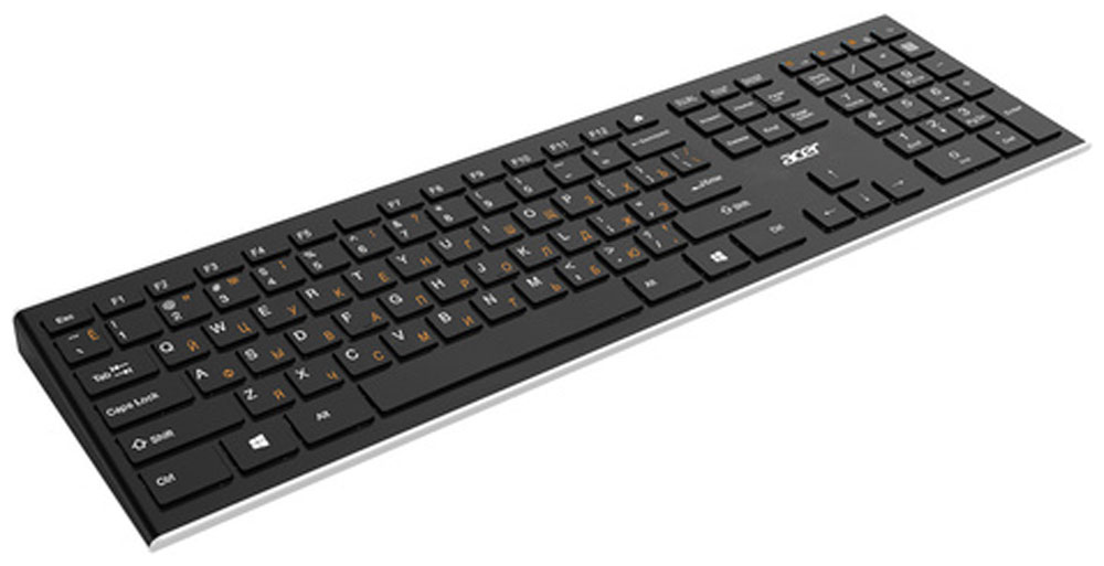 Клавиатура Acer OKR010 черный беспроводная slim Multimedia (ZL.KBDEE.003)
