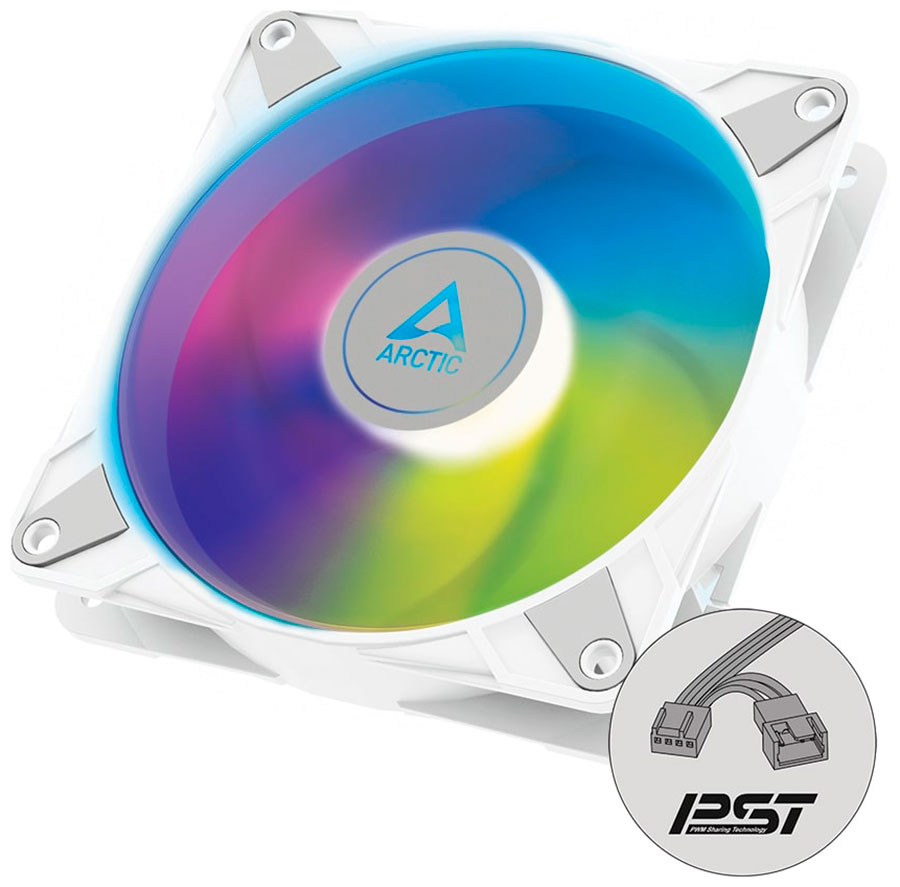 Вентилятор для корпуса Arctic P12 PWM PST A-RGB, White (ACFAN00254A)