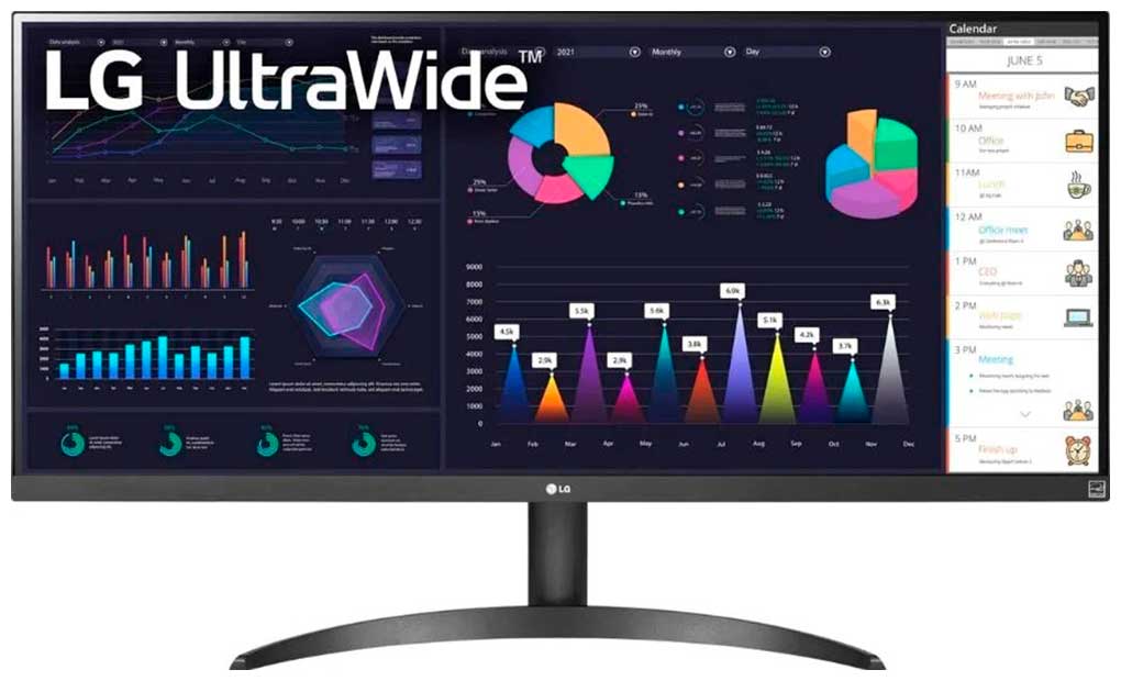 ЖК монитор LG 34", черный (34WQ500-B)
