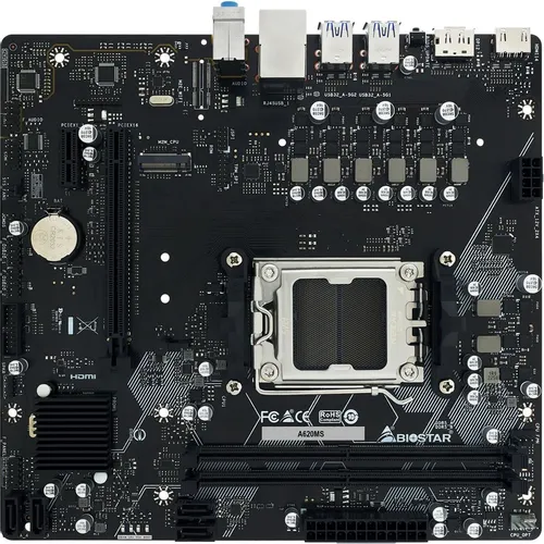 Материнская плата Biostar A620MS, Socket AM5, AMD A620, mATX, Ret