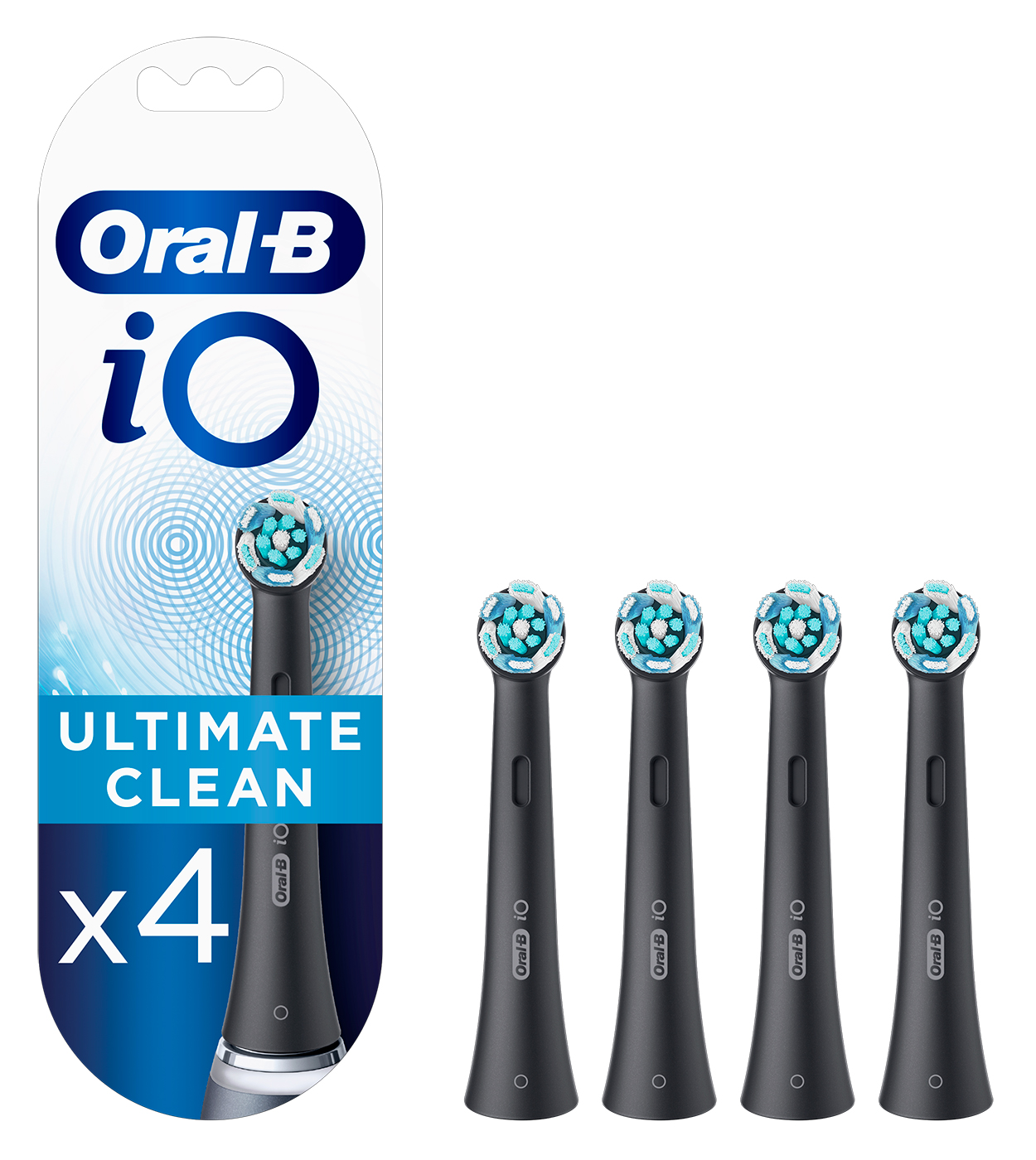 Насадки для зубной щетки Oral-B iO Ultimate Clean Black, черные, 4 шт., для электрических щеток iO