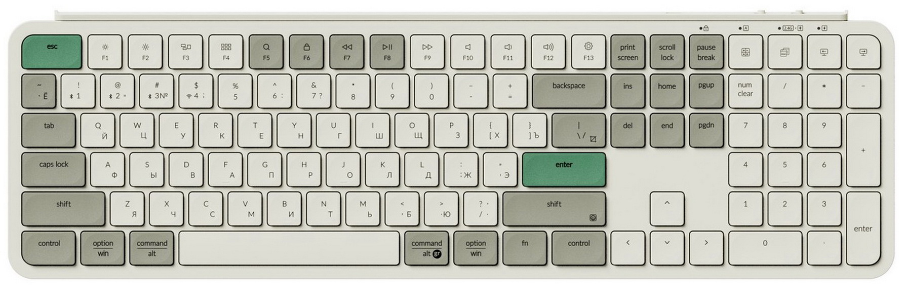 Беспроводная ультратонкая клавиатура Keychron B6 Pro, 109 клавиш, ножничные переключатели, цвет Retro Green