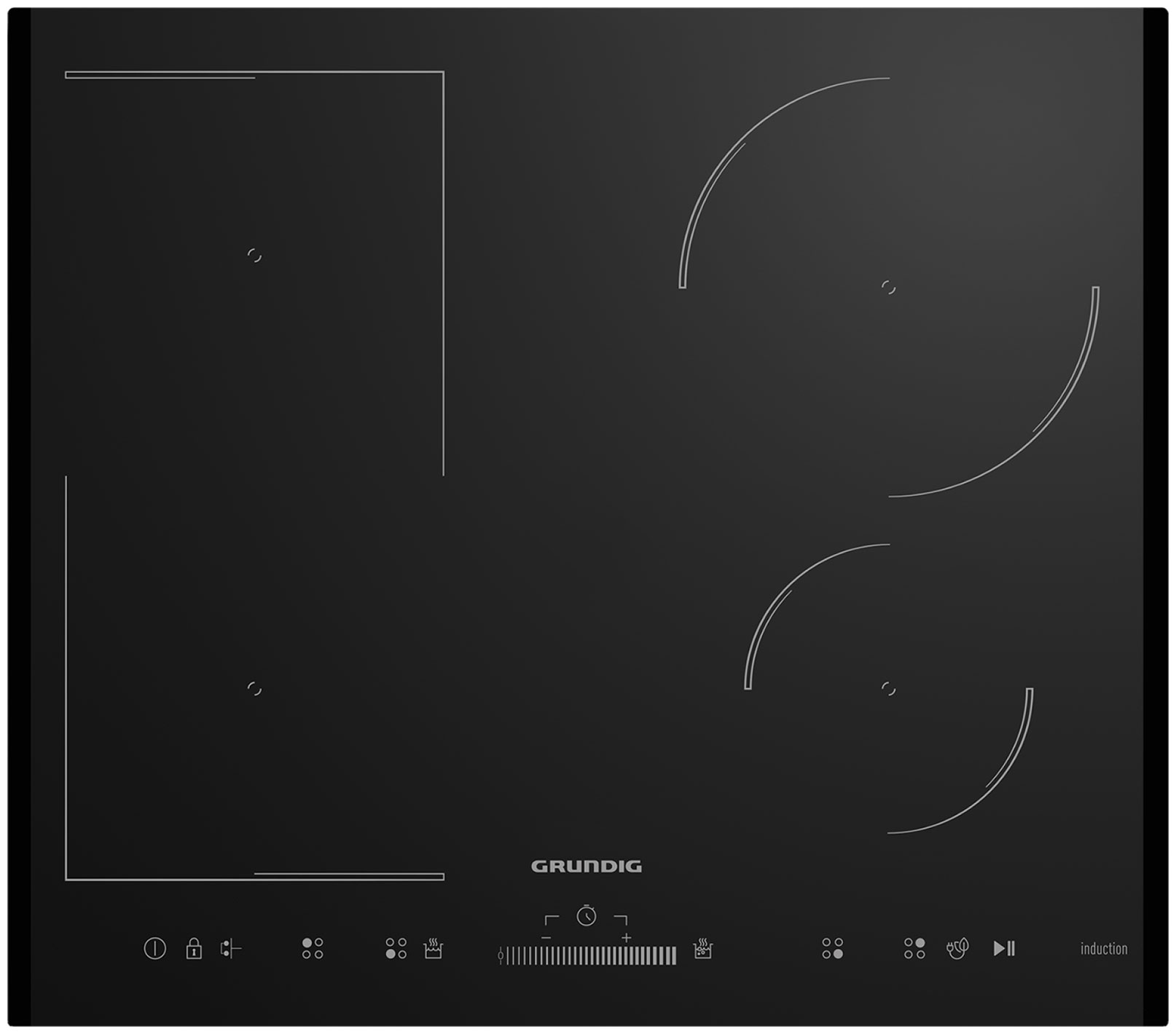 Электрическая варочная панель Grundig GIEI624470PF, черный, Booster