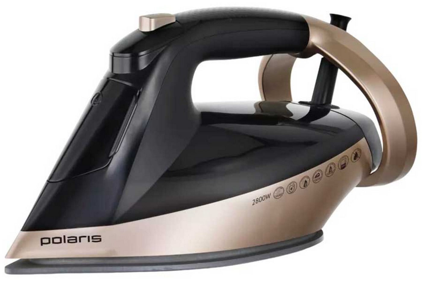 Утюг для одежды с отпаривателем  Polaris PIR 2852AK 3m Smart Temp, черный/золотой