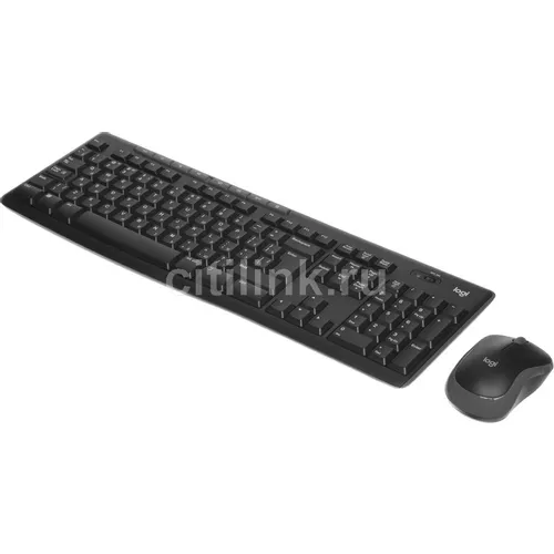Комплект (клавиатура+мышь) Logitech MK270, USB, беспроводной, заводское нанесение кириллицы, черный [920-004518]