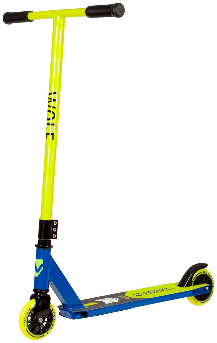 Самокат  Novatrack WOLF20 PU сине-желтый 110P.WOLF.BBL22