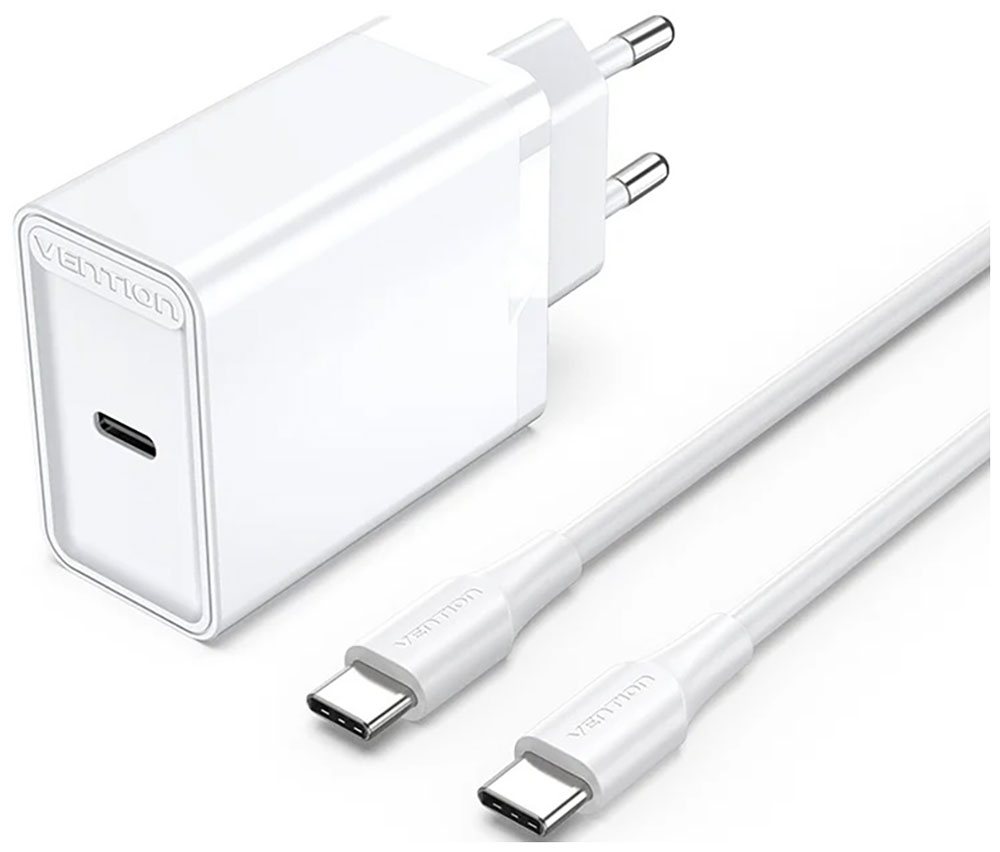 Набор для зарядки Vention з/у 25W и кабель USB-C 3А, белый (FAHWF-EU)