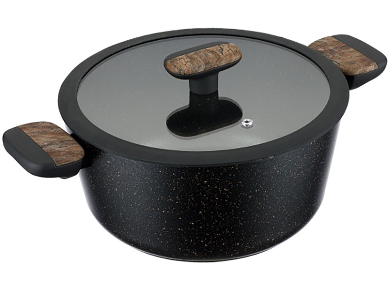 Кастрюля индукционная с крышкой Regent Inox Linea Albero, 2.5 л, черный/коричневый (62-1420)