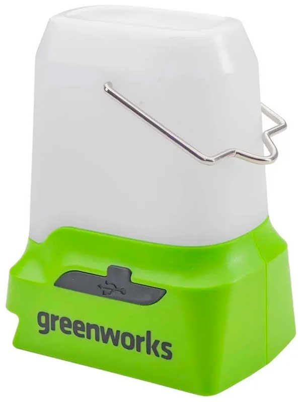 LED-фонарь светильник Greenworks G24LA500, 24V макс., 500 лм, 1хUSB-C, 1xUSB-A, скоба, без АКБ и ЗУ (3501007)