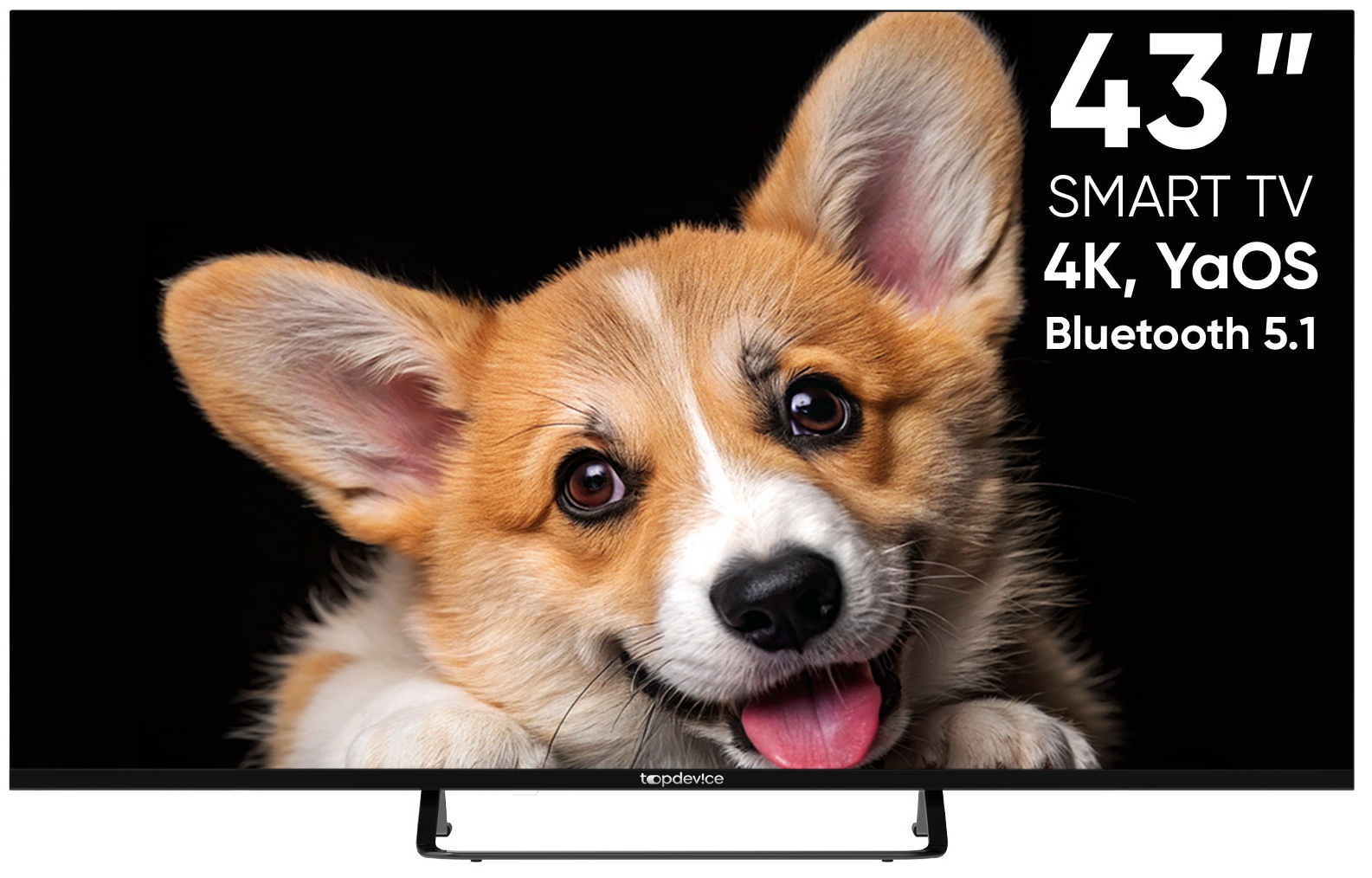 Телевизор Topdevice 43" SMART TV, YaOS, CS03, UHD 4K (TDTV43CS03U_BK) черный
