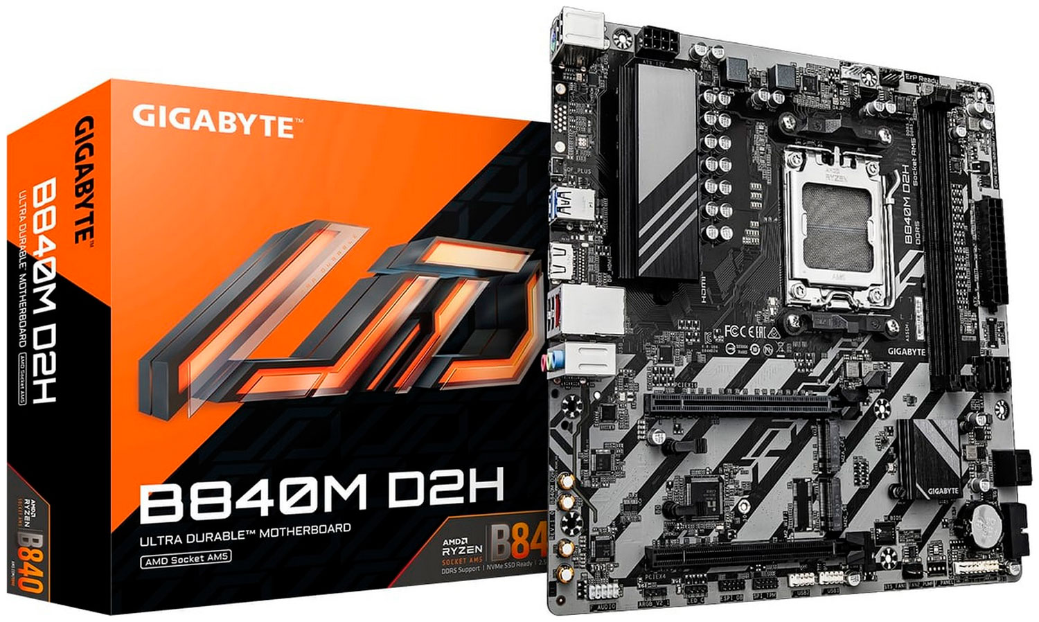 Материнская плата Gigabyte B840M D2H (AM5, mATX)