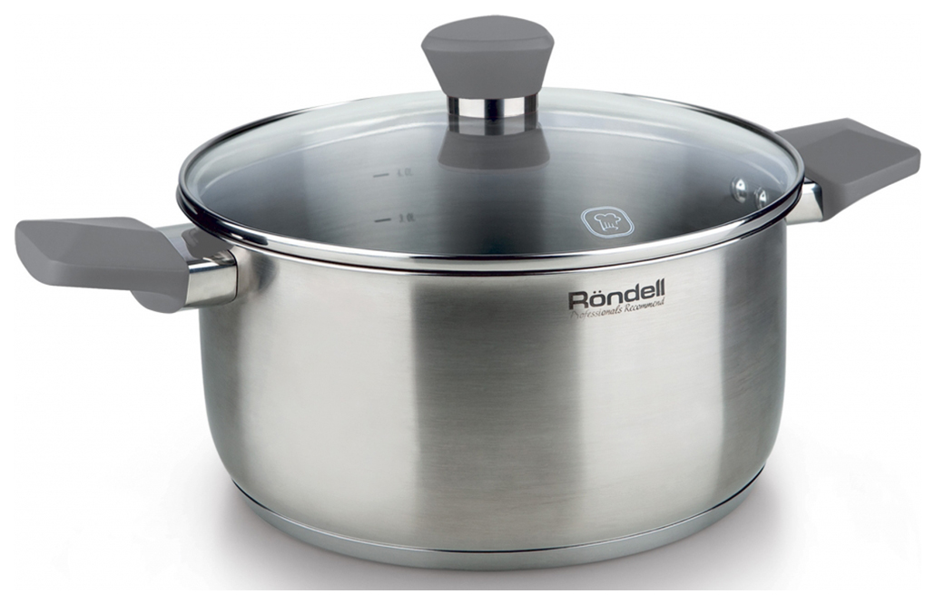 Кастрюля Rondell Strike RDS-714 с/кр 20 см 2,8 л серые ручки