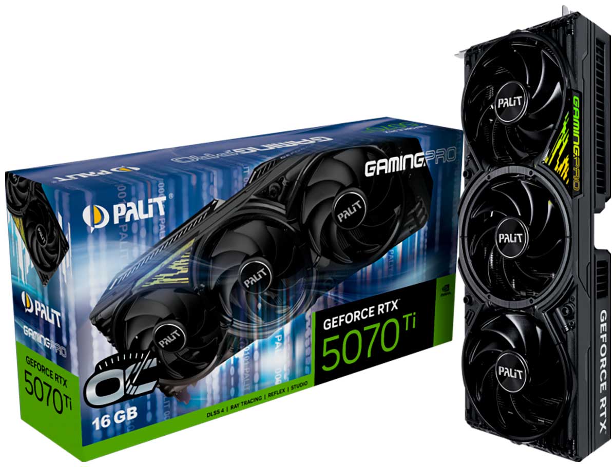 Видеокарта Palit GeForce RTX 5070TI GAMINGPRO OC 16GB (NE7507TS19T2-GB2031A)