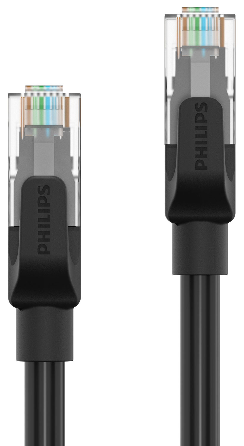 Патч-корд Philips CAT.6, 26AWG, OD:6.0mm, 5M, Black (SWN2105G/56)