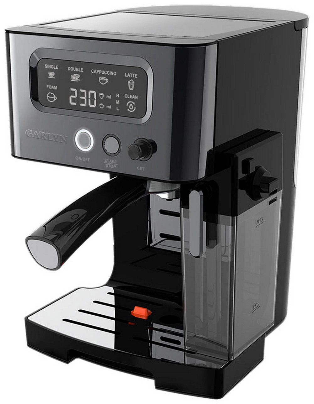 Кофеварка Garlyn L140, дисплей, 1450 Вт, 15 бар, автоотключение