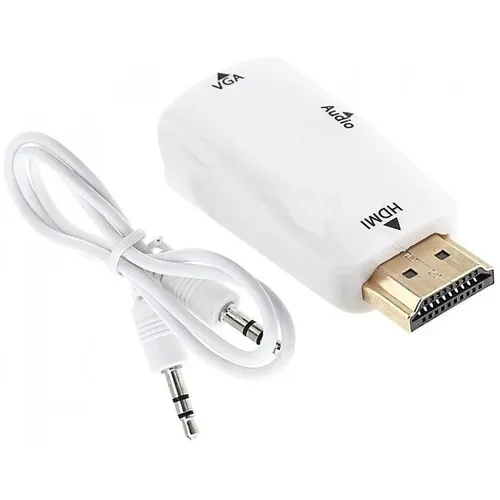 Переходник аудио-видео PREMIER 5-983AC, HDMI (m) - VGA (f), Jack 3.5 (f), белый