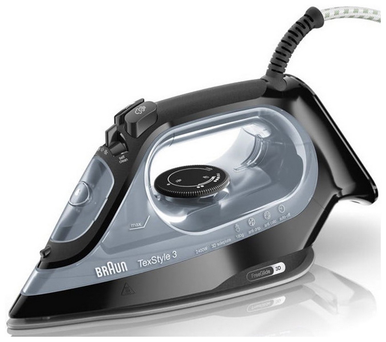 Утюг Braun SI 3055 BK TexStyle 3, 2400 Вт, керамическая подошва