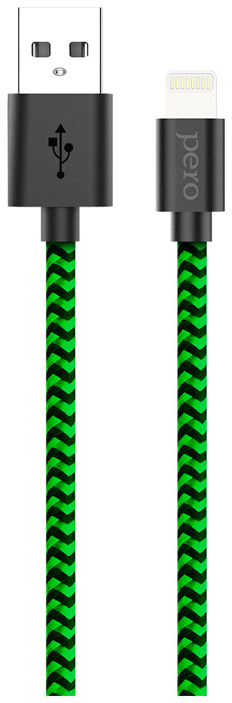 Дата-кабель  Pero DC-04 8-pin Lightning 2А 1м Green-black