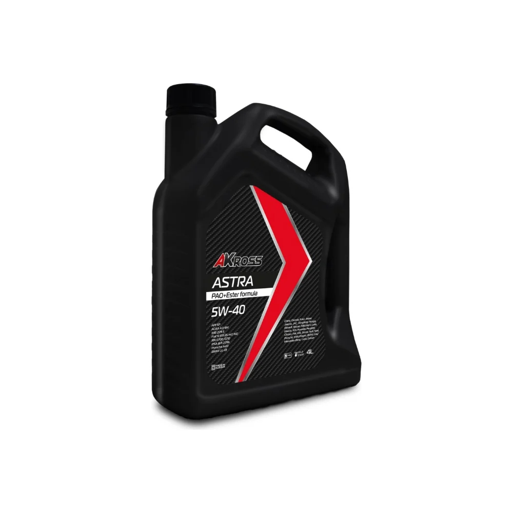 Моторное синтетическое масло AKross Astra 5W-40 API SP ACEA А3/В4 PAO+Ester AMO0056