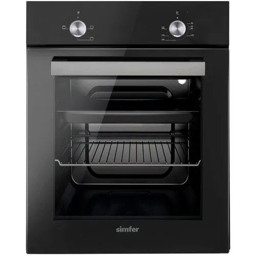 Духовой шкаф электрический Simfer B4EB04070, 49л, дверца с 2 стеклами, черный