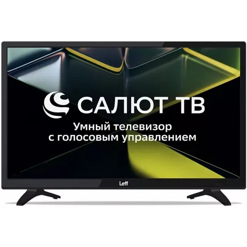 24" Телевизор LEFF 24H690T HD, СМАРТ ТВ, Салют ТВ, черный
