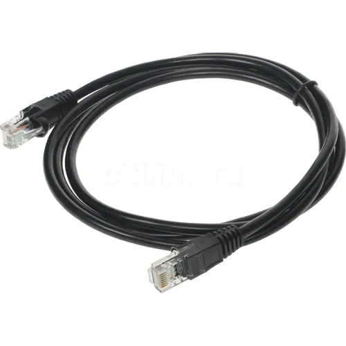 Патч-корд Buro литой (molded), UTP, кат.5E, 1.5м, 4 пары, 26AWG, алюминий омедненный, многожильный, черный