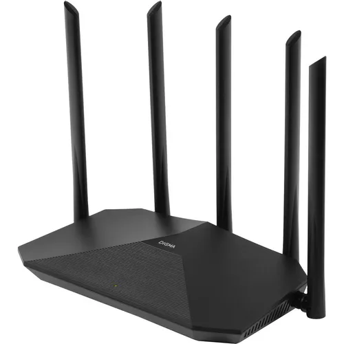 Wi-Fi роутер Digma DWR-AX1501, Wi-Fi 6, AX1500, 2.4/5ГГц, 3 LAN, черный