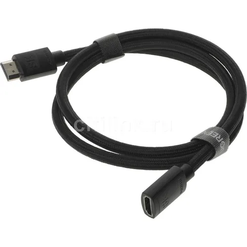 Кабель-удлинитель аудио-видео UGREEN HD151, HDMI (f) - HDMI (m), ver 2.1, 1м, черный [40447]