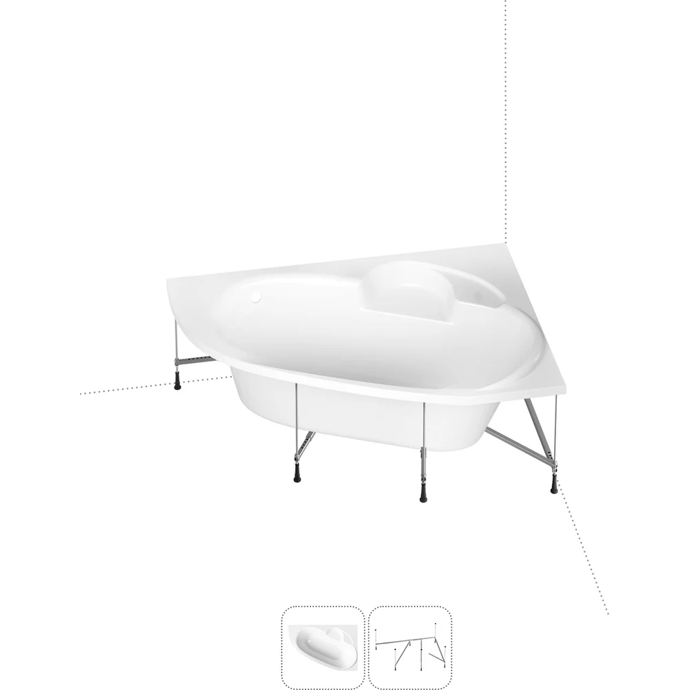 Угловая акриловая ванна Lavinia Boho Bell Pro S1-3702150R
