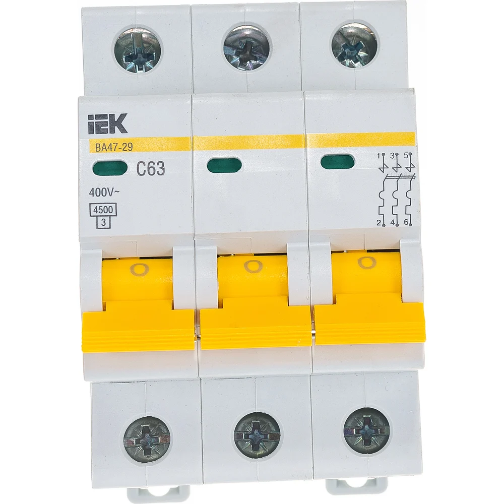 Автомат IEK ВА 47-29 3п C 63А 4.5кА MVA20-3-063-C