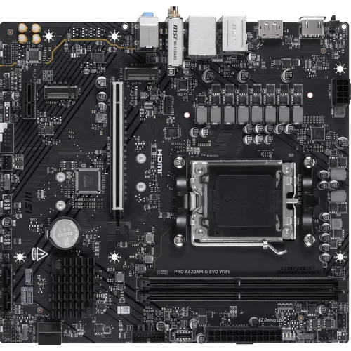 Материнская плата MSI PRO A620AM-G EVO WIFI, Socket AM5, AMD A620A, mATX, Ret