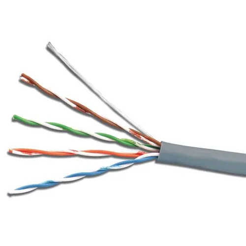 Кабель сетевой UTP, кат.5E, 100м, 4 пары, 24AWG, 0.5мм, алюминий омедненный, одножильный, серый