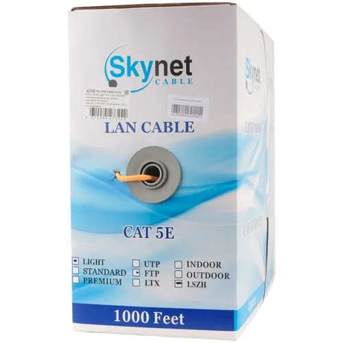 Кабель SKYNET CSL-FTP-LSZH-4-CU FTP, кат.5E, 305м, 4 пары, медь, одножильный, оранжевый