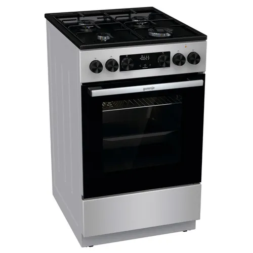 Газовая плита Gorenje GK5C60SJ, электрическая духовка, без крышки, сталь, серый