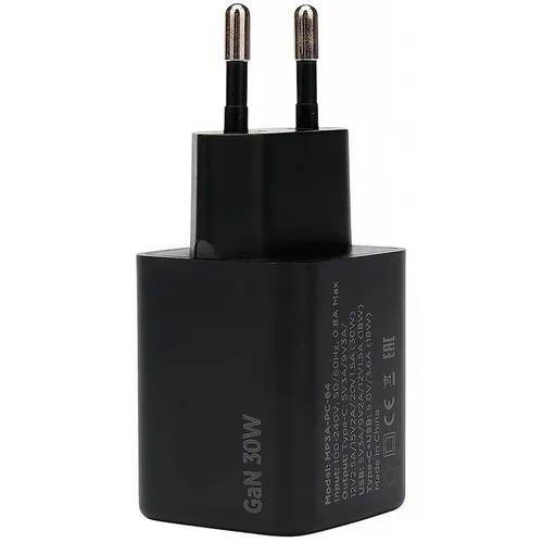 Сетевое зарядное устройство PREMIER PCS3A-64, USB-A, USB-C, 30Вт, 3A, черный