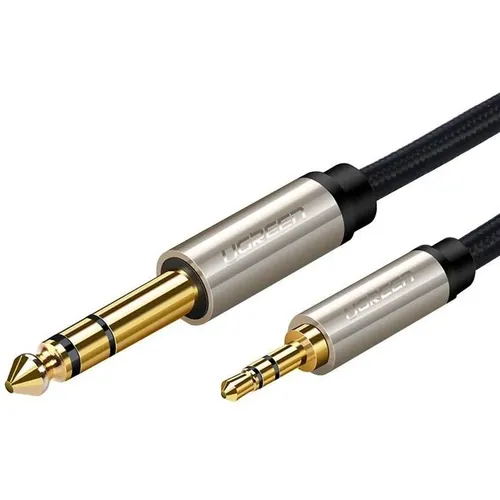 Кабель аудио UGREEN AV127, Jack 3.5 (m) - Jack 6.35 (m), 2м, серый [10630]