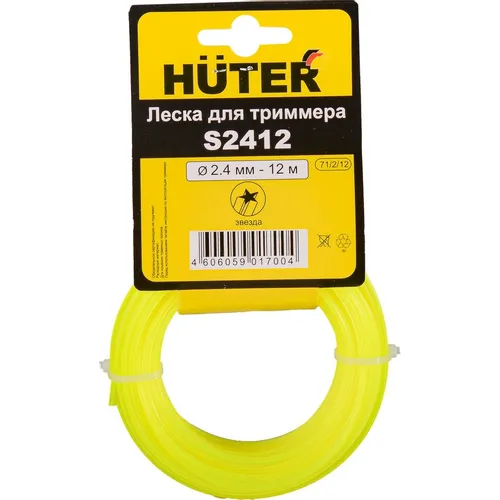Леска для садовых триммеров Huter S2412, 2.4мм, 12м [71/2/12]