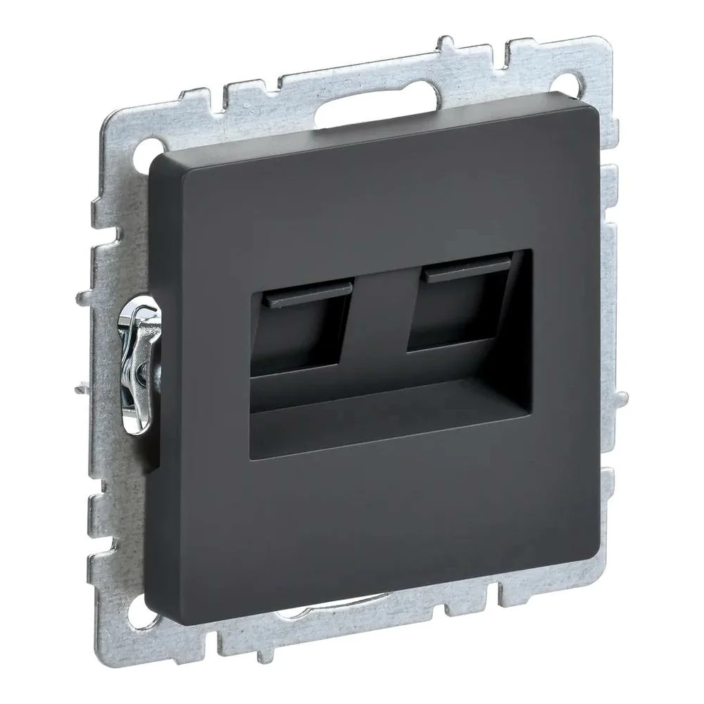 Двойная компьютерная розетка rj45 IEK Brite рк10-2-брг BR-K20-1-K53