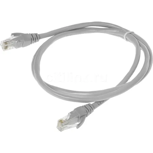 Патч-корд PREMIER UTP, кат.6, 1м, 4 пары, 24AWG, алюминий омедненный, многожильный, серый