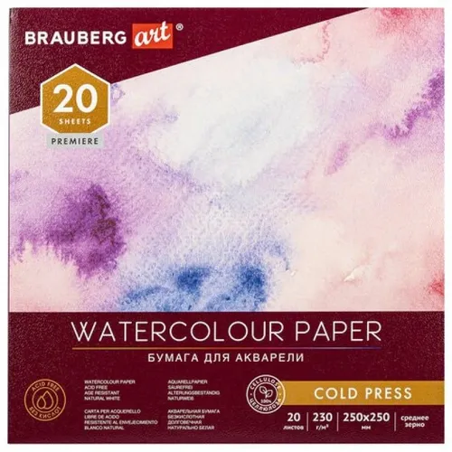 Альбом для рисования BRAUBERG Premiere 113216, 20лист, 1 дизайн, картон мелованный, гребень