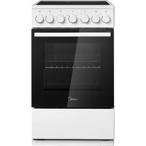 Электрическая плита Midea MFO-M4E20T4E(WH), стеклокерамика, электрическая, без крышки, белый/черный