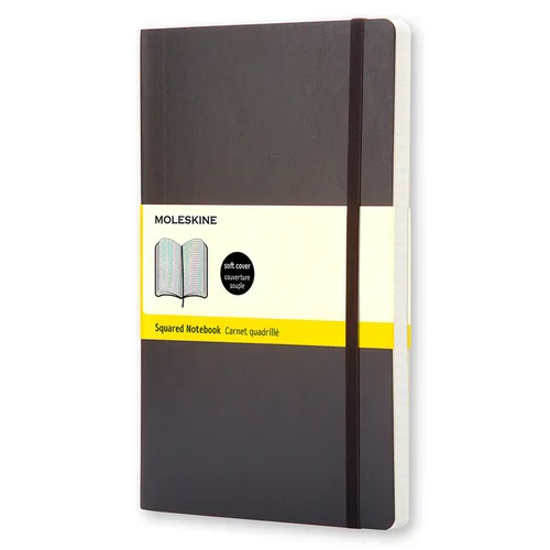 Блокнот Moleskine Classic Soft, 192стр, в клеточку, мягкая обложка, черный [qp617]