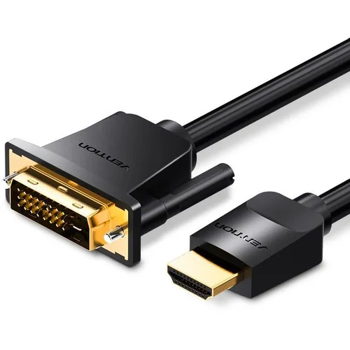 Кабель видео VENTION ABFBJ, HDMI (m) - DVI-D (m), ver 1.4, 5м, GOLD, черный