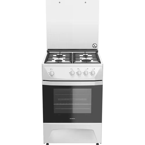 Газовая плита Darina ADA 1002 W, газовая духовка, стеклянная крышка, чугун, белый
