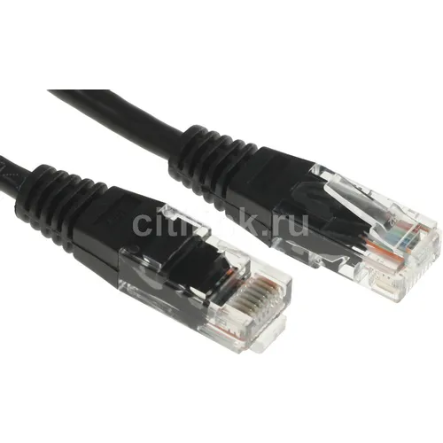 Патч-корд LanMaster вилка RJ-45, вилка RJ-45, кат.5E, ПВХ, 0.3м, черный [twt-45-45-0.3-bk]